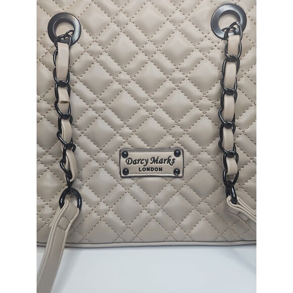 Darcy Marks London Handbag Purse Quilted Light Brown - Picture 2 of 6
